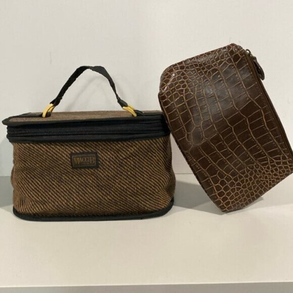 Maggie B brown and black make up bag case - Picture 4 of 15